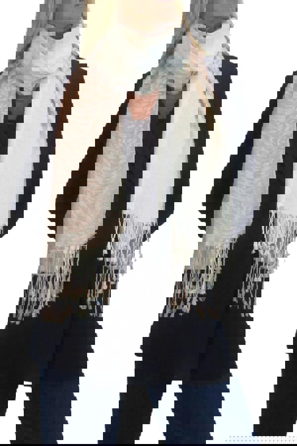 Paulo Due Block Stripe Animal Print Scarf