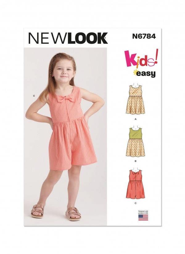 New Look Sewing Pattern 6784, Dresses, Jumpsuits for Kids, A (3-4-5-6-7-8) - Easy