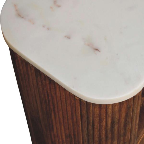 Artisan Furniture Solid Wood Beaumont Marble Bedside, Brown, Marble