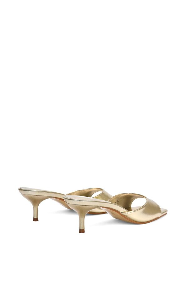 XY LONDON Square Toe Kitten Heel Slip On Heeled Sandal Mules