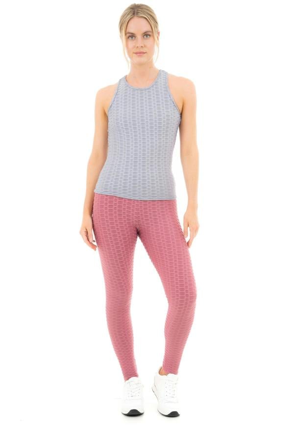 Smart Living Women's Honeycomb Waffle Leggings - Dark Pink