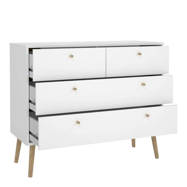 Wyld Haus Quietbloom White Wooden Chest 4 Drawers