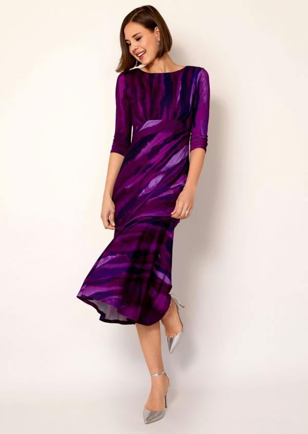 Alie Street London Maxine Asymmetric Dress (Vivid Plum)