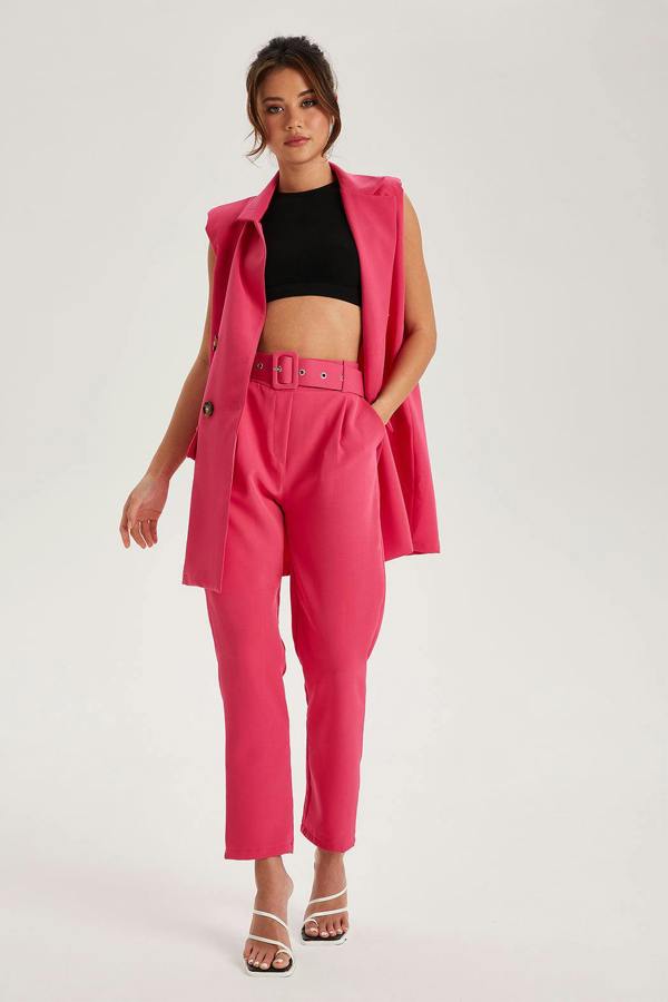 Urban Bliss Hot Pink Belted Trousers