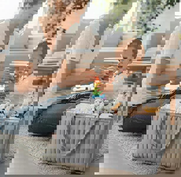 Anymom Anysort Mommy Diaper Bag Rectangular Line Pattern Basket Storage Stackers And Caddies Storage Organizer