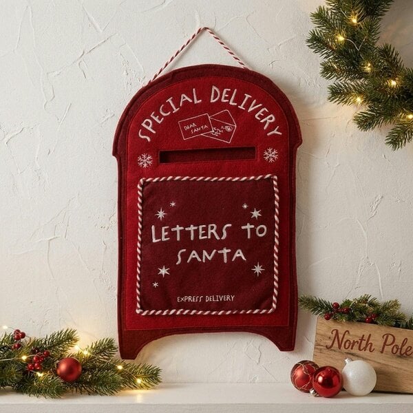Garden Greatness Festive Sleigh Bells Hanging Mailbox Sign