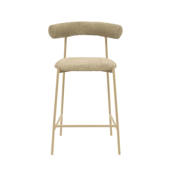 Furniture Edit Liliana Taupe Velvet Counter Bar Stool