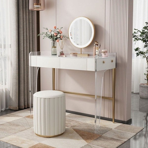 Deborah Dressing Table, Cream-Weilai Concept-Weilai Concept