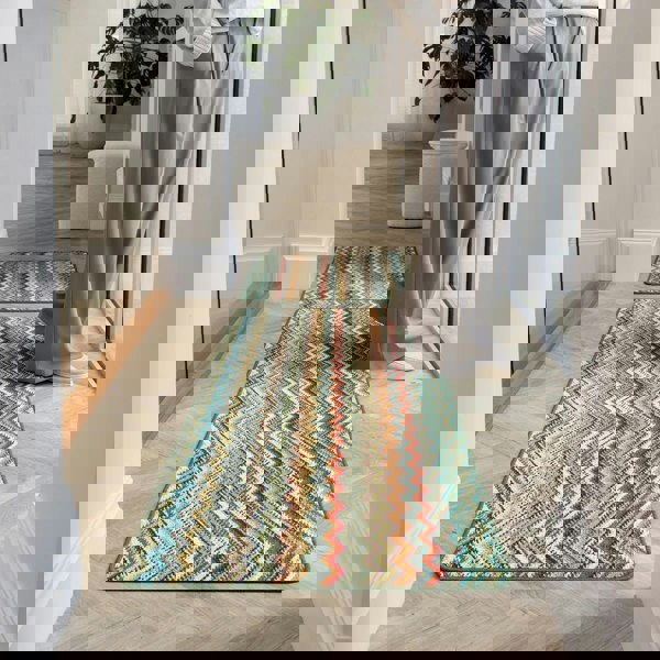 The Rugs Candy Multi Green Stylish Patterned Mat |Quality UK