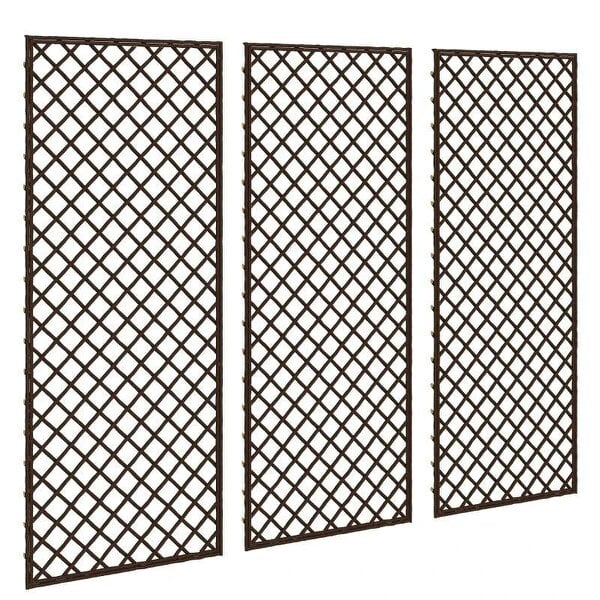 Garden Trellis, Decorative Trellis Panels for Climbing Outdoor Plants, Natural Wood Finish
