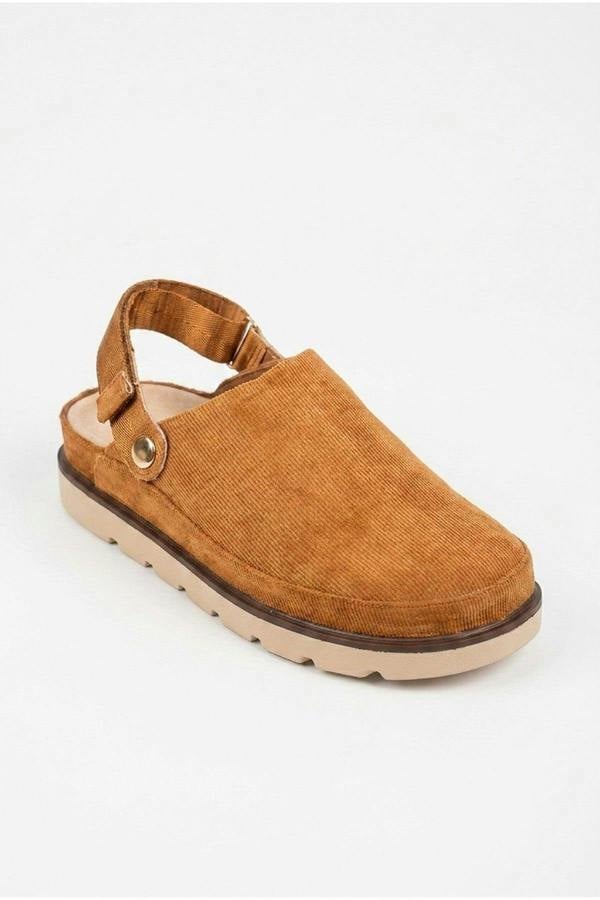 Tara Womens Suede Convertible Slingback Clogs - Camel