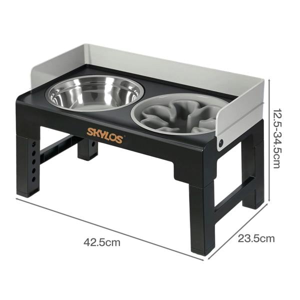 Skylos Raised Dog Bowls Elevated Pet Feeder 6 Height Slow Food Water Feeding