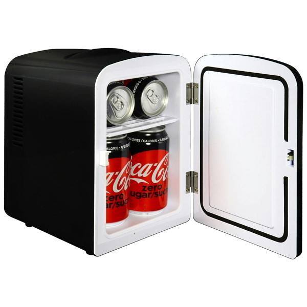 Coca-Cola Coke Zero 4L Mini Fridge 6 Can Black Cooler & Warmer for Bedroom, Gaming Room or Office (12V)