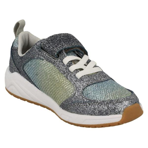 Clarks Girls Clarks Glitter Detailed Trainers Aeon Sparkle K