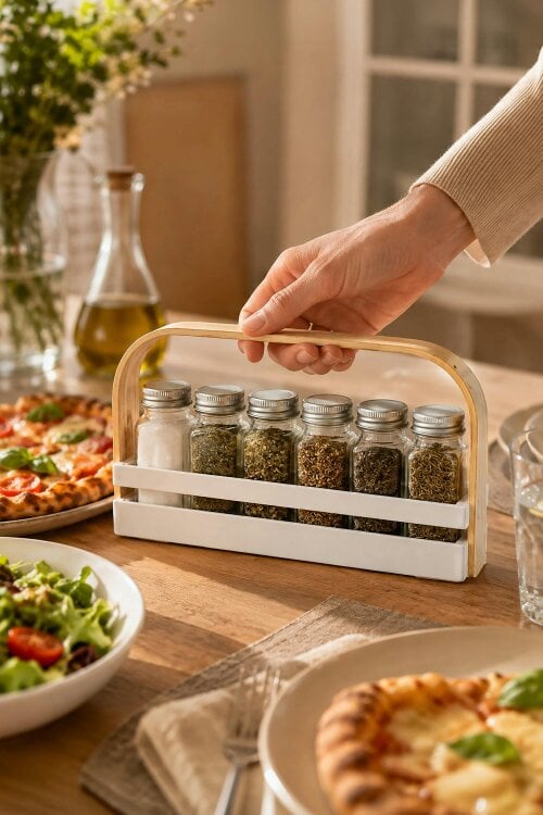 Kimm and Miller Kitchen Alchemy' 6 Jar Herb and Salt Rack Gift Set
