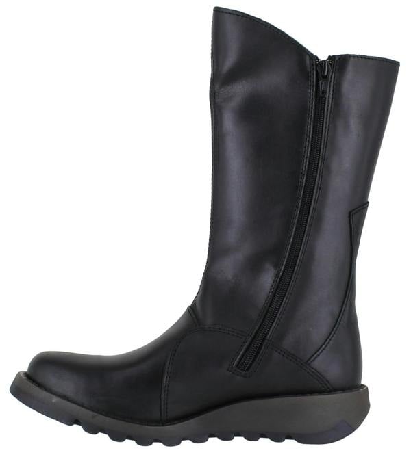 Fly London Mes 2 Womens Wedge Heel Leather Buckle Mid-Calf Boots