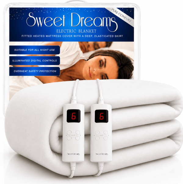 Sweet Dreams Electric Blanket King Size Bed Size Machine Washable Elasticated Skirt - Overheat Protection