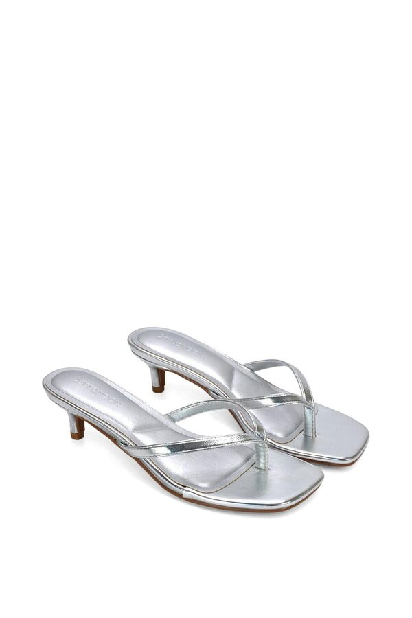 XY LONDON Slip On Flip Flop Kitten Heel Mule Heeled Sandals
