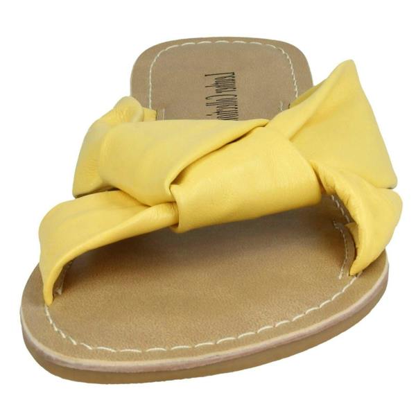 Leather Collection Ladies Leather Collection Knot Vamp Mule Sandals