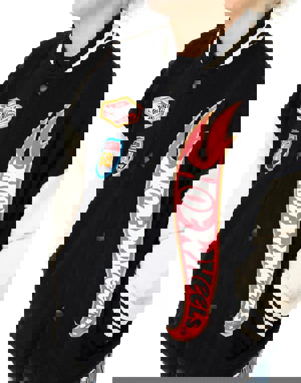 Hot Wheels Boys Black Turbo Charged Varsity Jacket