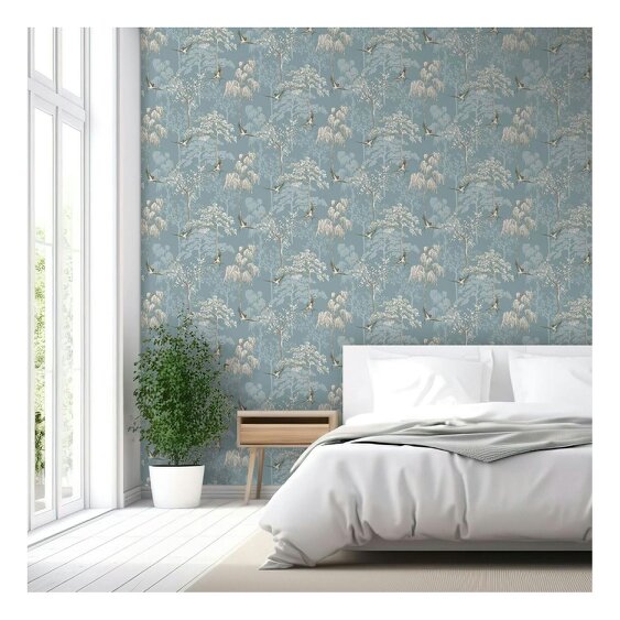 World Of Wallpaper Japanese Garden Wallpaper - Slate Blue