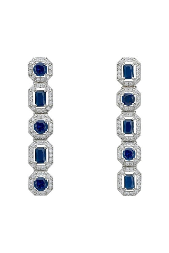 Latelita Whistledown Sapphire Gemstone Earrings Silver