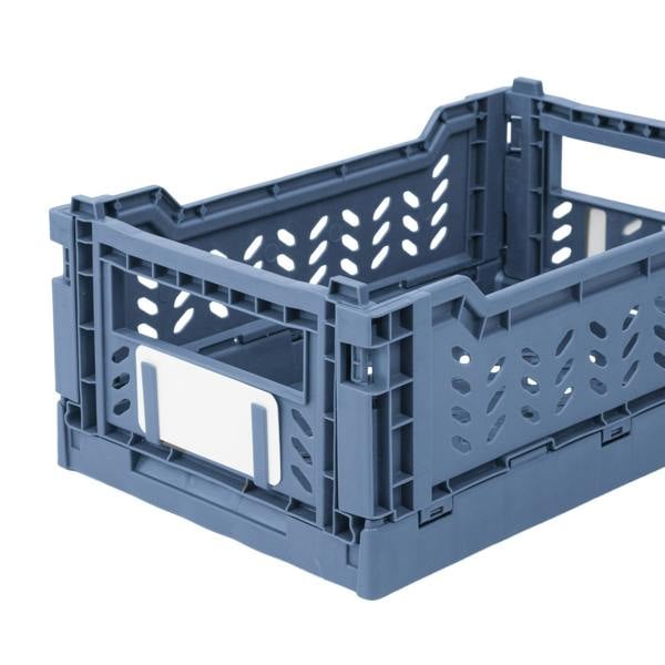 JVL STACKIT - Plastic Foldable Storage Crate - 4L - Blue