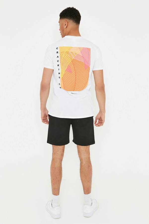 Smart Living Mens Love Island Tropical Back Print T-Shirt - White
