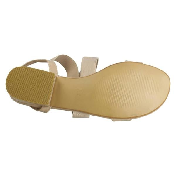 Spot On Ladies Spot On Slip On Cross Strap Low Heel Smart Sandals F12082