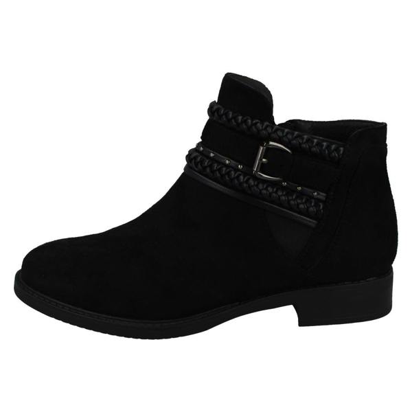 Spot On Ladies Spot On Low Heel Ankle Boots F51032