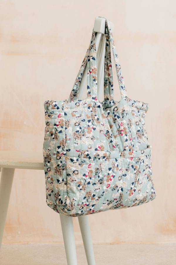 Lily & Me Ditsy Print Quilted Tote Bag Ocean