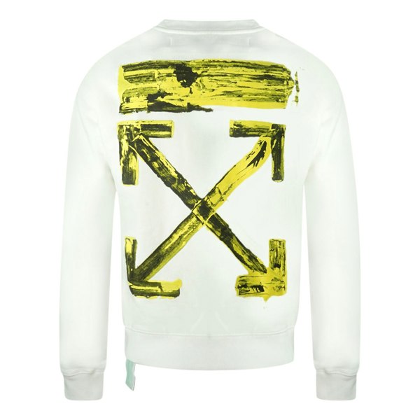 Off-White Yellow Black Arrow Back Logo Sweatshirt - White