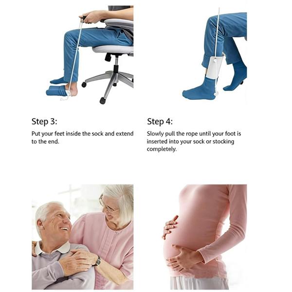 Gr8 Home Sock Aid Helper Easy Sock On Off Dressing Tool Seniors Mobility Aid Medical Care