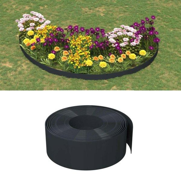 Berkfield Garden Edgings 5 pcs Black 10 m 20 cm Polyethylene