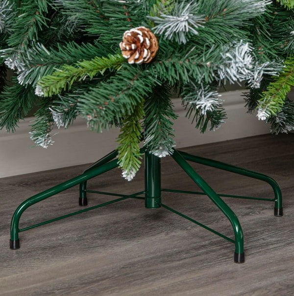 Samuel Alexander 6ft (1.8m) Frosted Glacier Pine Snow Tipped Christmas Tree with Pine Cones and 710 Tips