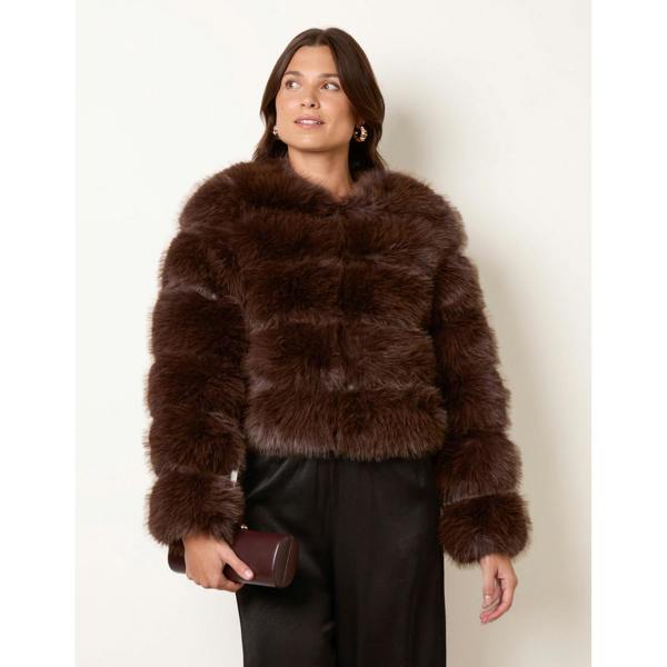 Blue Vanilla Full Faux Fur Short Coat