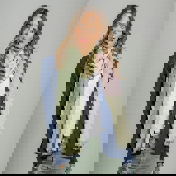 Earth Squared Pastel Block Check Ladies Scarf