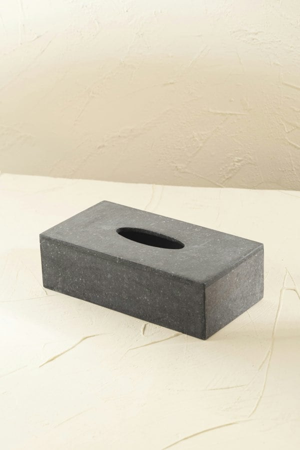 Black marble tissue box cover lifestyle genuine stone bathroom