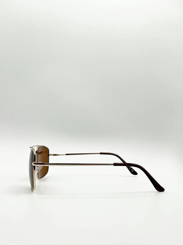 Aviator style square frame sunglasses - svnx