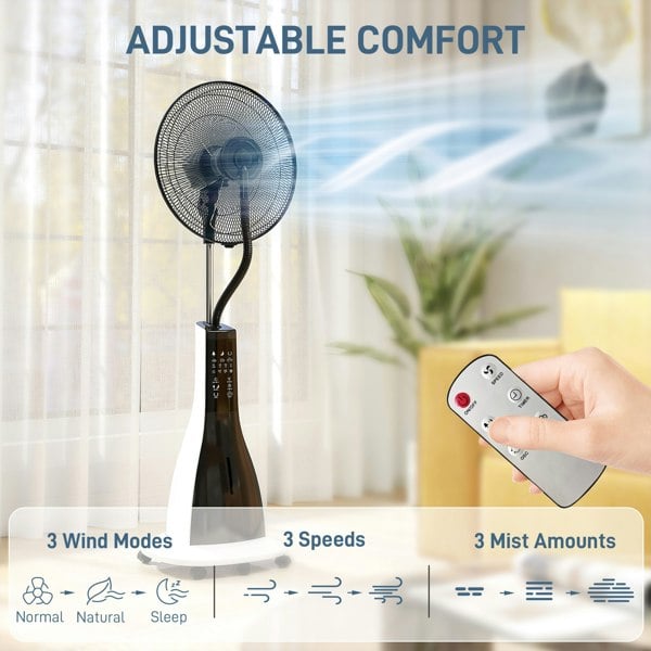 Pedestal Fan with Water Mist Spray