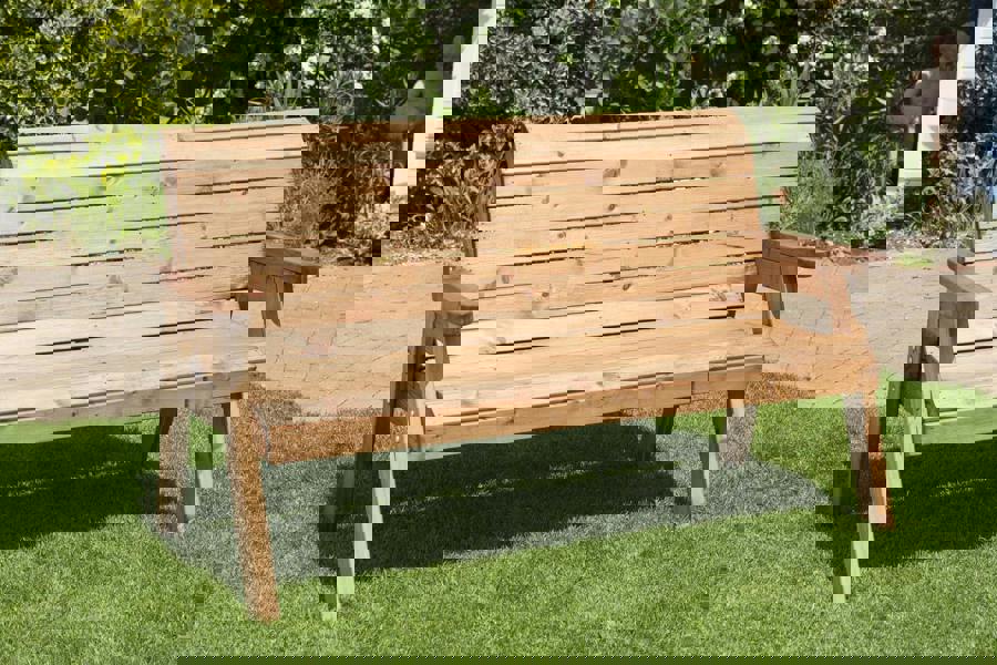 Samuel Alexander Charles Taylor Hand Made Traditional 3 Seater Chunky Rustic Wooden Garden Bench Furniture