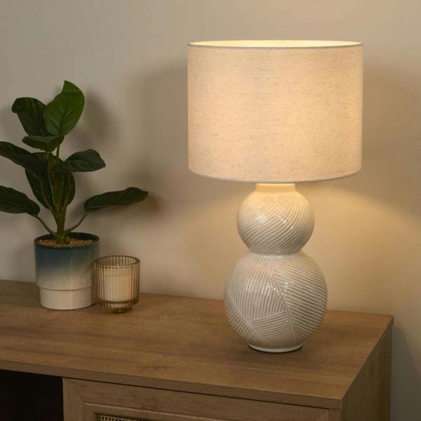 Pagazzi Lighting Wilmette White Ceramic Table Lamp