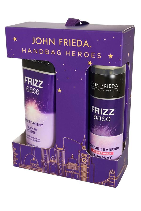Frizz Ease John Frieda Handbag Heroes Set- Touch Up Creme 100ml Intense Hold Hairspray 75ml John Frieda