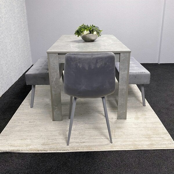 Kosy Koala Grey Wooden Dining Table Set with 2 Grey Chairs and Benches - Dining Kitchen Room Furniture