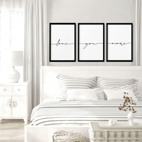 First anniversary gifts paper | set of 3 framed wall art for Bedroom