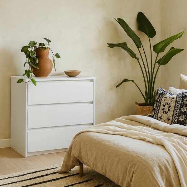 Wyld Haus Salzburg White Wooden Chest 3 Drawers