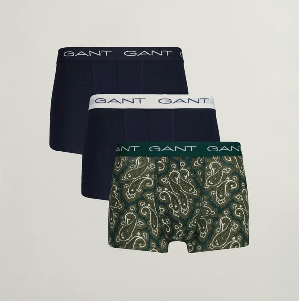 GANT PAISLEY TRUNK 3-Pack Mens Deep Forest
