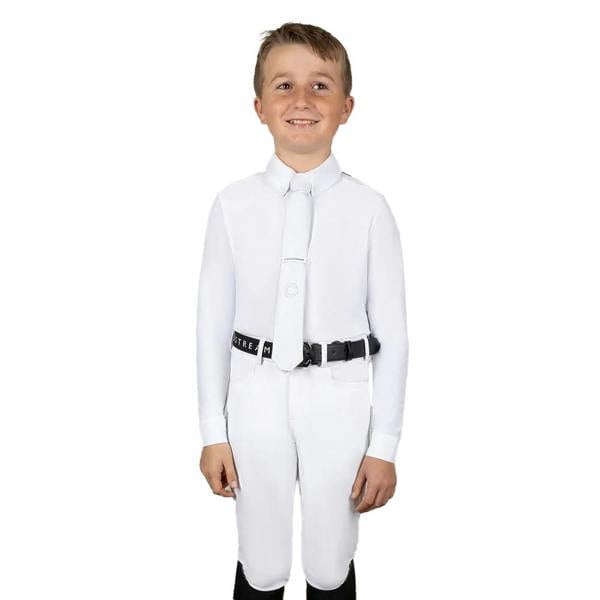 Coldstream Boys Penston Long-Sleeved Show Shirt - White/Navy - 