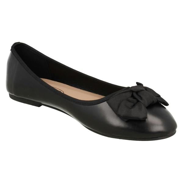 Spot On Ladies Spot On Flat Comfort Wide Ballerina Shoes F80588