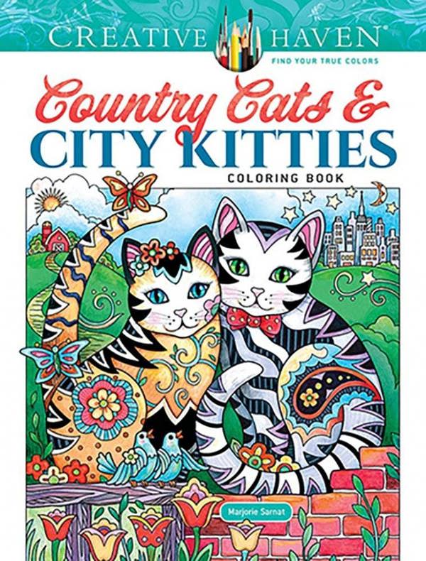 Creative Haven Country Cats & City Kitties Coloring Book
